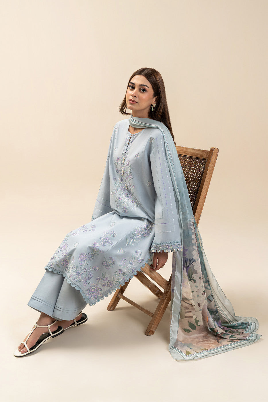 2 PIECE EMBROIDERED LAWN SUIT-MORNING DEW (UNSTITCHED)