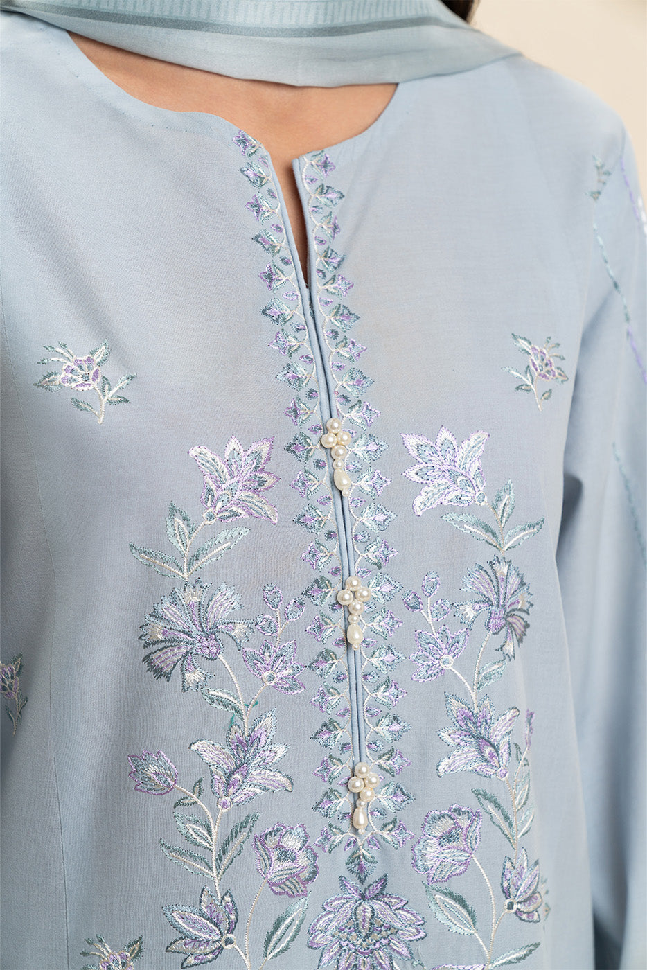 2 PIECE EMBROIDERED LAWN SUIT-MORNING DEW (UNSTITCHED)