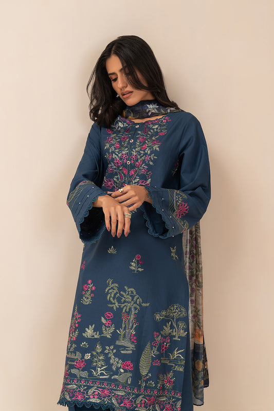 3 PIECE EMBROIDERED LAWN SUIT-ENCHANTED (UNSTITCHED)