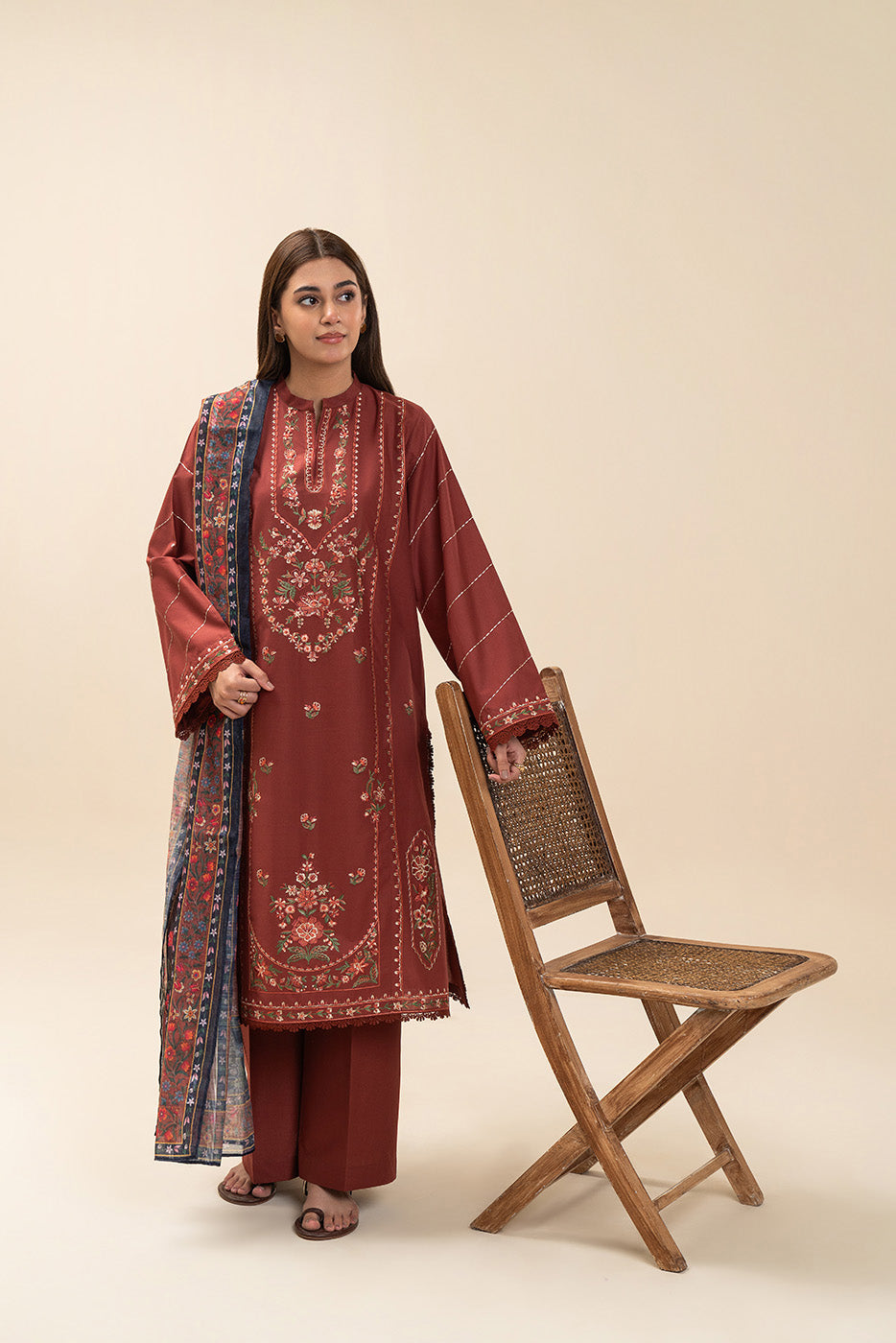 3 PIECE EMBROIDERED LAWN SUIT-MYSTIC WOOD (UNSTITCHED)