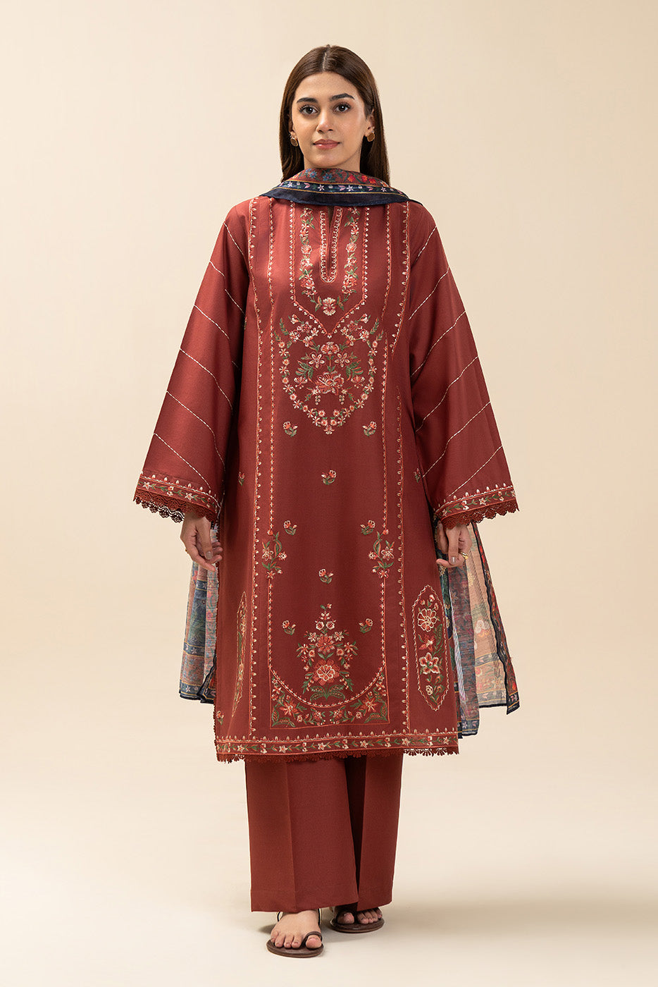 3 PIECE EMBROIDERED LAWN SUIT-MYSTIC WOOD (UNSTITCHED)