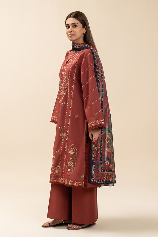 3 PIECE EMBROIDERED LAWN SUIT-MYSTIC WOOD (UNSTITCHED)