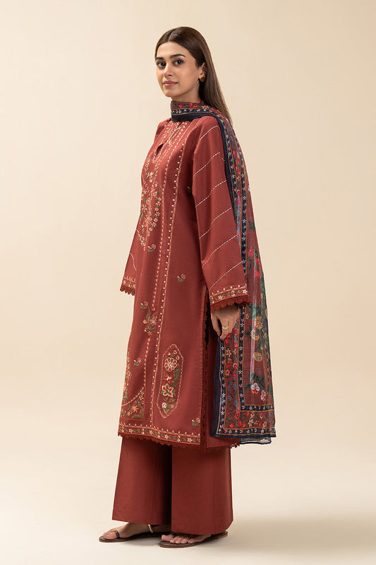 3 PIECE EMBROIDERED LAWN SUIT-MYSTIC WOOD (UNSTITCHED)