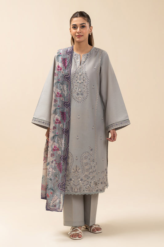 3 PIECE EMBROIDERED LAWN SUIT-ETHEREAL VEIL (UNSTITCHED)