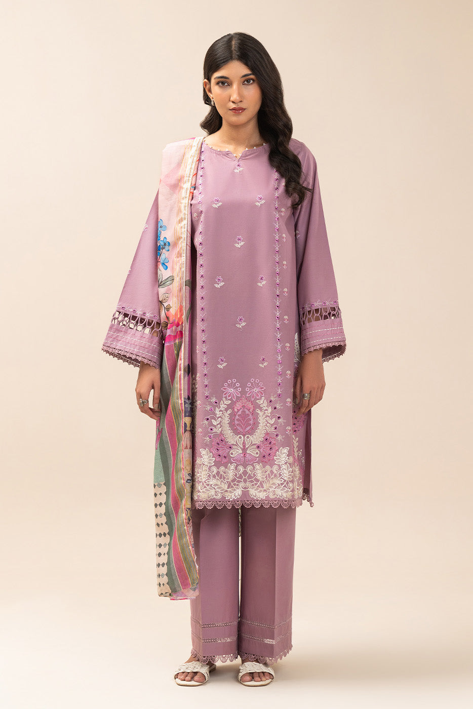 3 PIECE EMBROIDERED LAWN SUIT-PERIWINKLE AURA (UNSTITCHED)