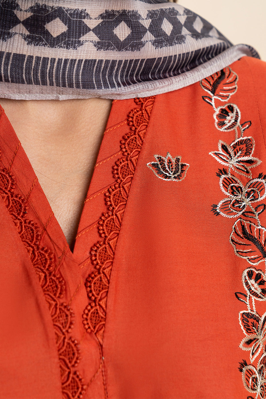 3 PIECE EMBROIDERED LAWN SUIT-SUNSET STREAM (UNSTITCHED)