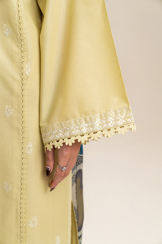 3 PIECE EMBROIDERED LAWN SUIT-SOFT VEIL (UNSTITCHED)