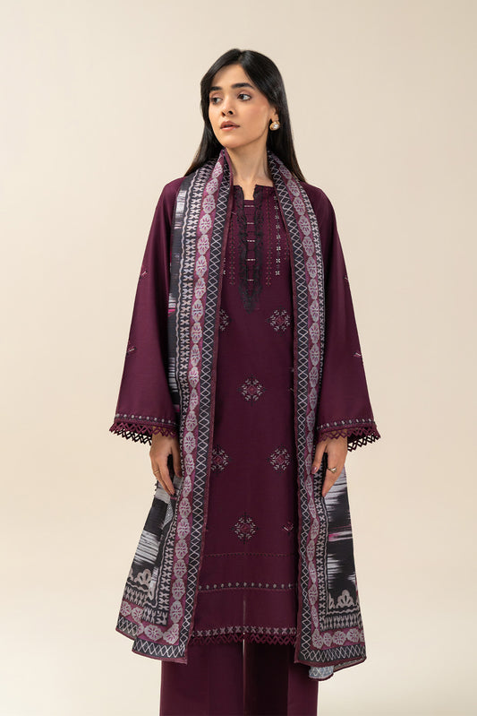 3 PIECE EMBROIDERED LAWN SUIT-TRIBAL CODE (UNSTITCHED)
