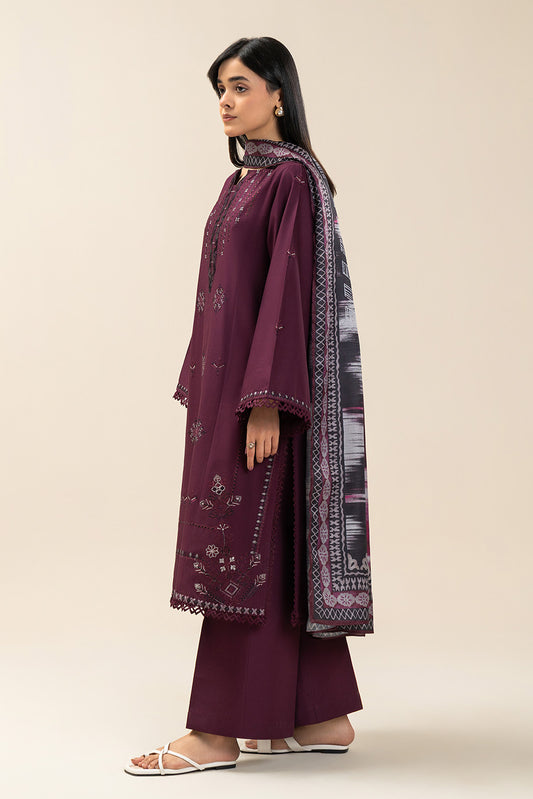 3 PIECE EMBROIDERED LAWN SUIT-TRIBAL CODE (UNSTITCHED)