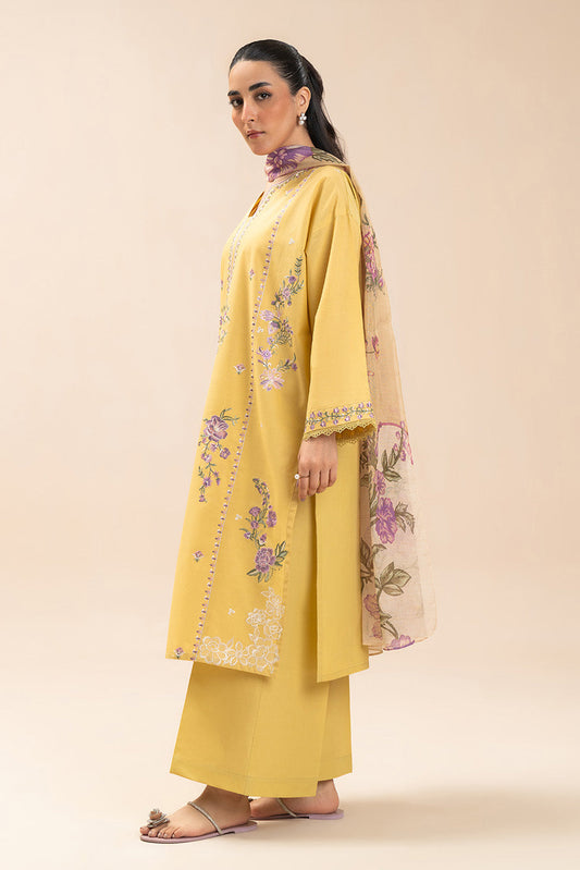 3 PIECE EMBROIDERED LAWN SUIT-SPRING MIST (UNSTITCHED)