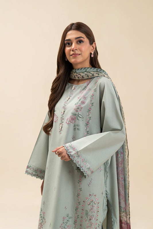3 PIECE EMBROIDERED LAWN SUIT-SEVEN SKIES (UNSTITCHED)