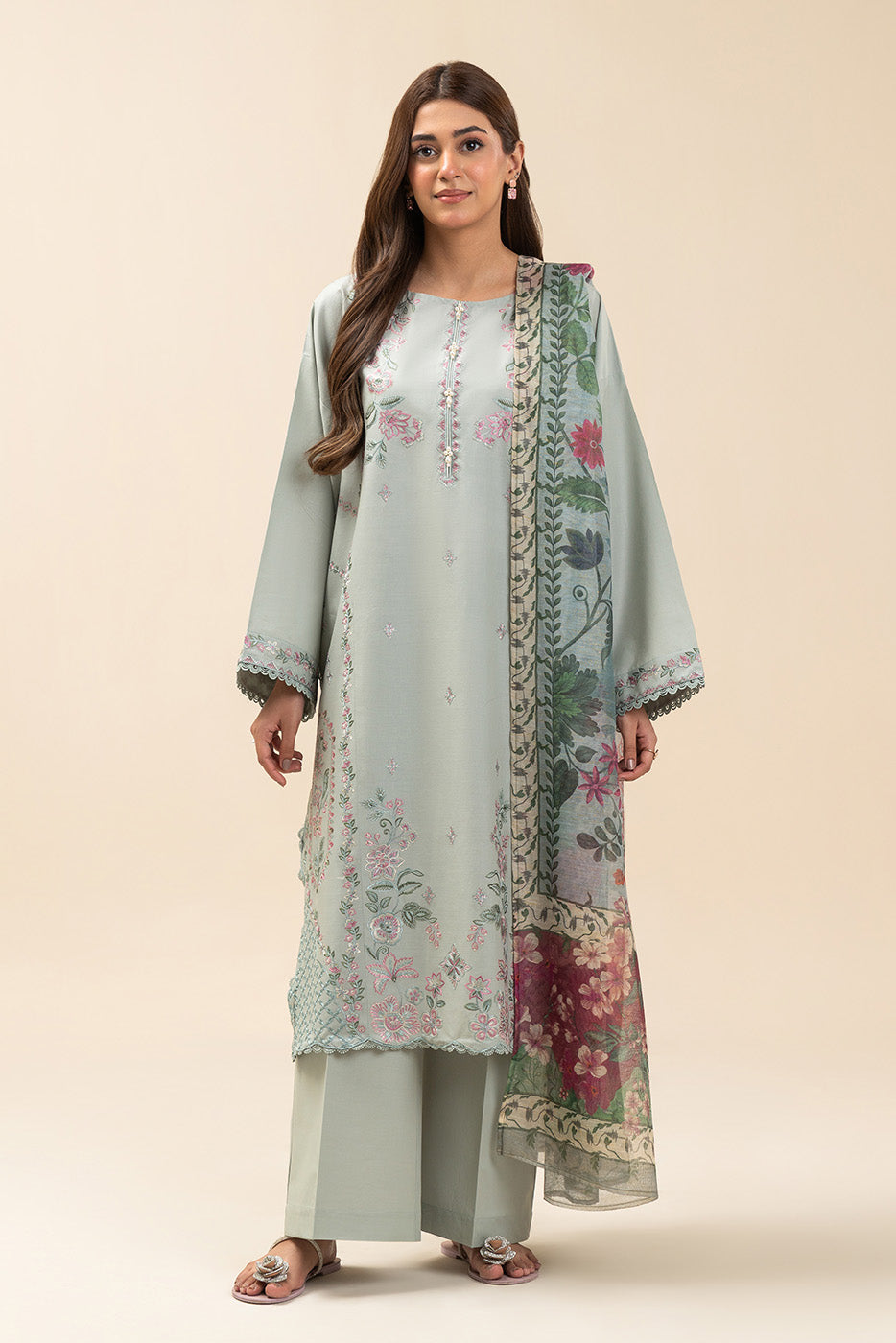 3 PIECE EMBROIDERED LAWN SUIT-SEVEN SKIES (UNSTITCHED)