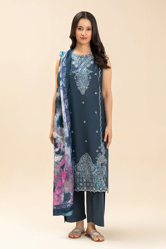 3 PIECE EMBROIDERED LAWN SUIT-STARLIT PETALS (UNSTITCHED)