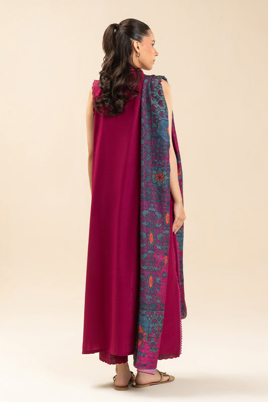 3 PIECE EMBROIDERED LAWN SUIT-FUSCHIA DREAM (UNSTITCHED)