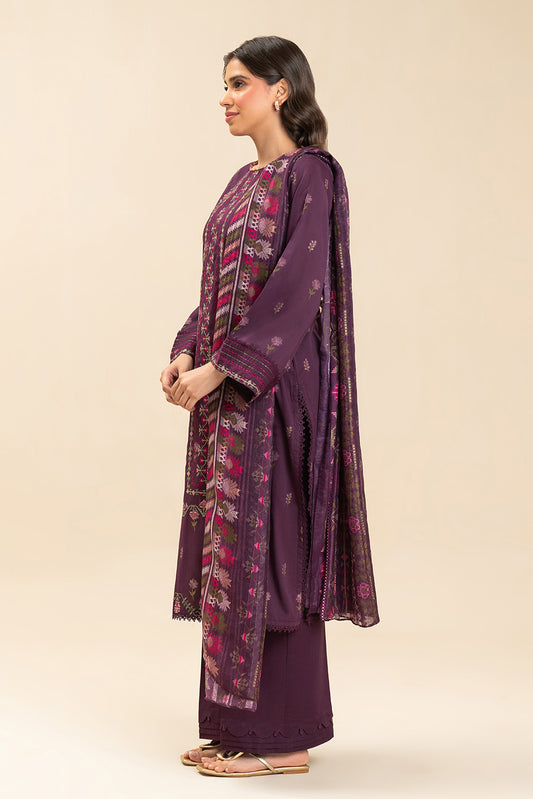 3 PIECE EMBROIDERED LAWN SUIT-AMETHYST BLOOM (UNSTITCHED)