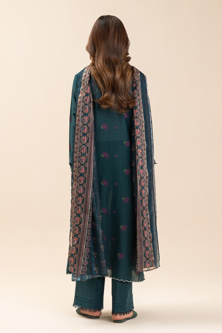 3 PIECE EMBROIDERED LAWN SUIT-MYSTIC TEAL (UNSTITCHED)