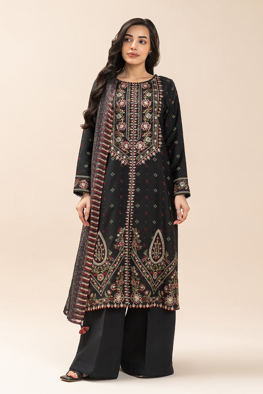3 PIECE EMBROIDERED  JACQUARD SUIT-SABLE GRACE (UNSTITCHED)