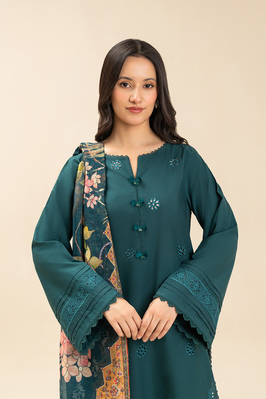 3 PIECE EMBROIDERED LAWN SUIT-PINE GROVE (UNSTITCHED)