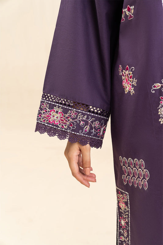 3 PIECE EMBROIDERED LAWN SUIT-IMPERIAL PLUM (UNSTITCHED)