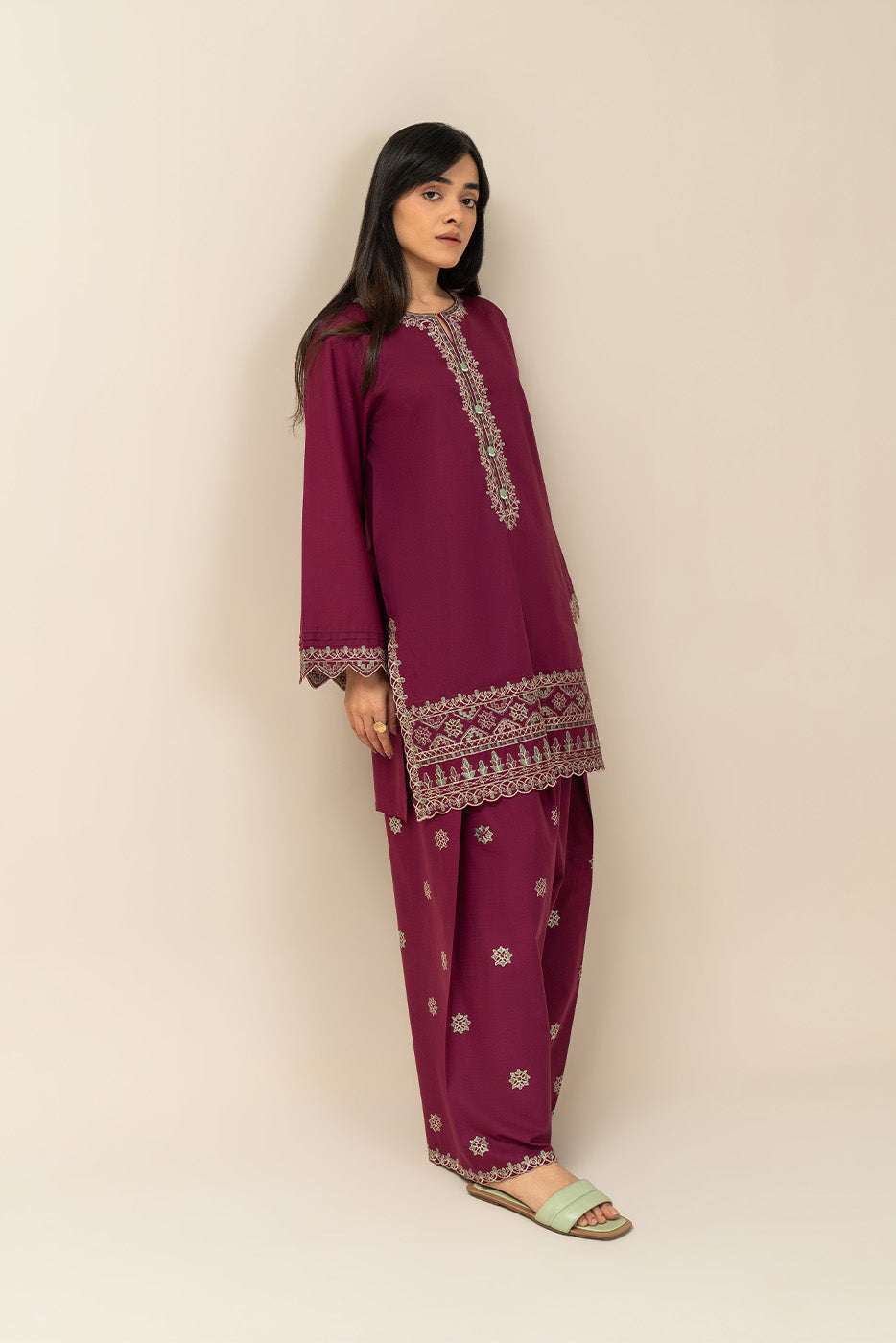 2 PIECE EMBROIDERED LAWN SUIT-FOLKLORE (UNSTITCHED)