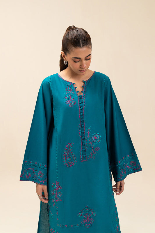 2 PIECE EMBROIDERED LAWN SUIT-TEAL TALISMAN (UNSTITCHED)