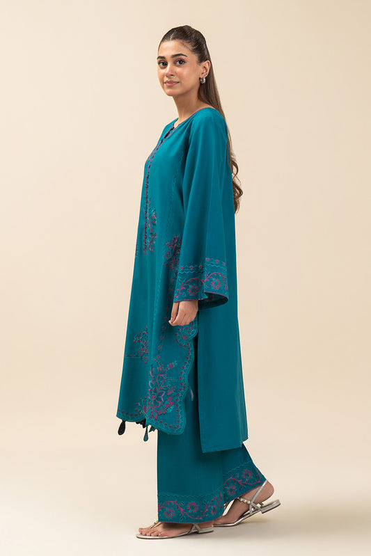 2 PIECE EMBROIDERED LAWN SUIT-TEAL TALISMAN (UNSTITCHED)