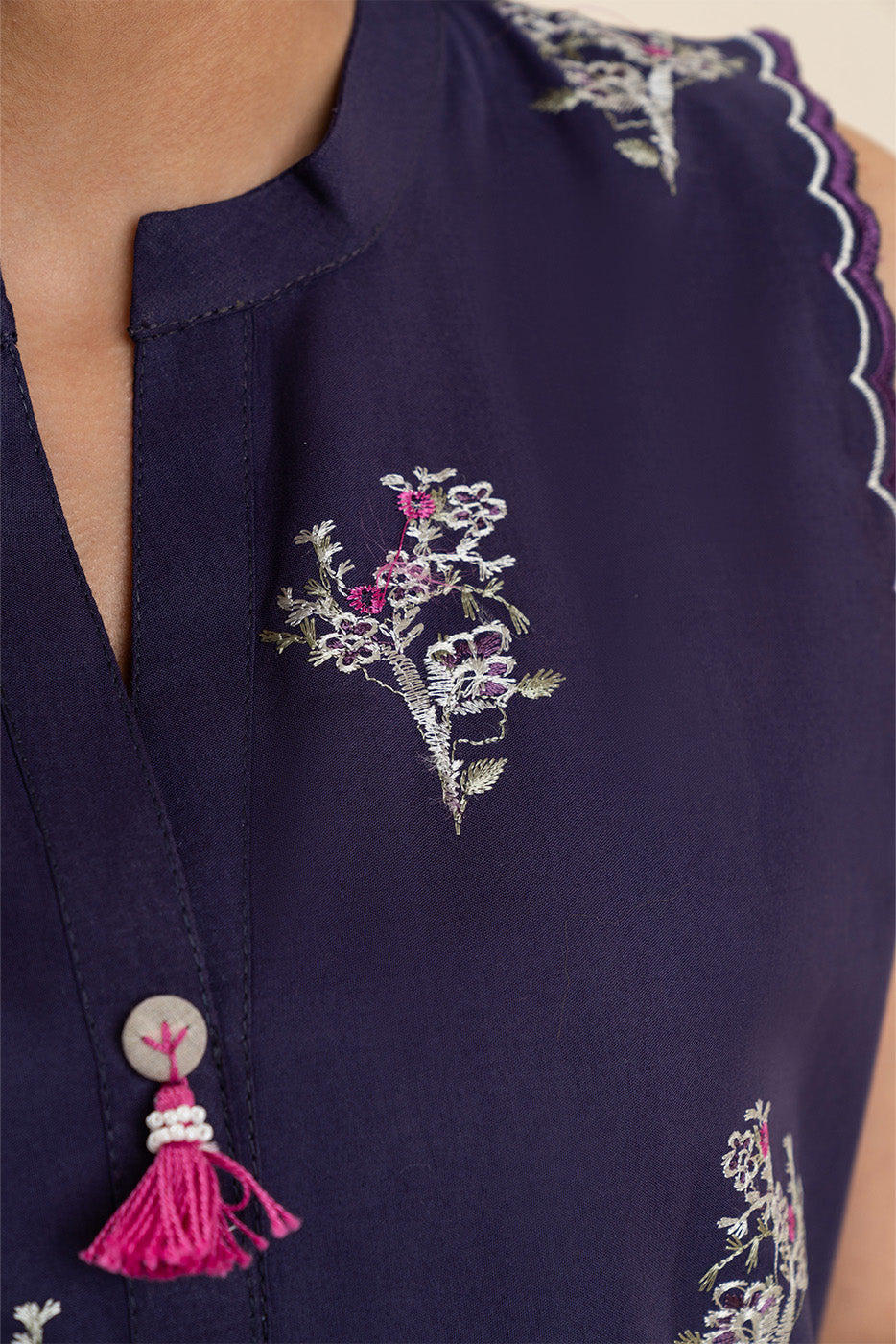 2 PIECE EMBROIDERED LAWN SUIT-ROYAL AMETHYST (UNSTITCHED)