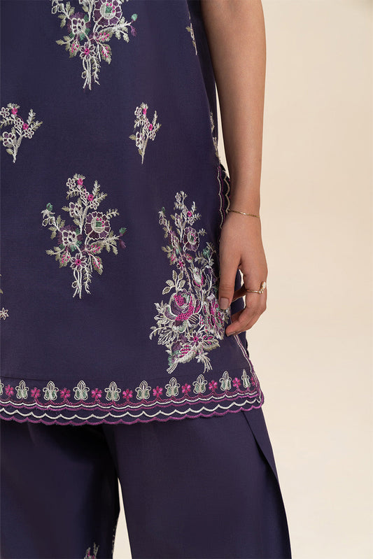2 PIECE EMBROIDERED LAWN SUIT-ROYAL AMETHYST (UNSTITCHED)