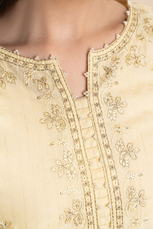 2 PIECE EMBROIDERED TEXTURED LAWN SUIT-AMBER BLING (UNSTITCHED)