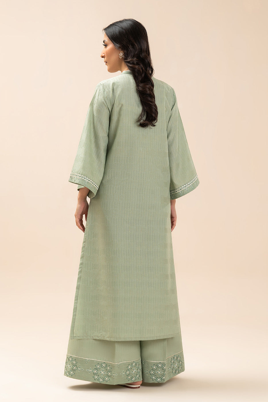 2 PIECE EMBROIDERED TEXTURED LAWN SUIT-WHIMSICAL SAGE (UNSTITCHED)