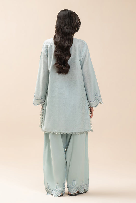 2 PIECE EMBROIDERED SELF JACQUARD SUIT-ARCTIC SERENITY (UNSTITCHED)