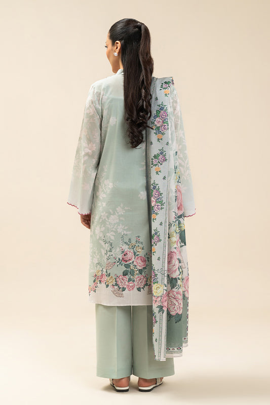 3 PIECE PRINTED LAWN SUIT-PASTEL BLOOM (UNSTITCHED)