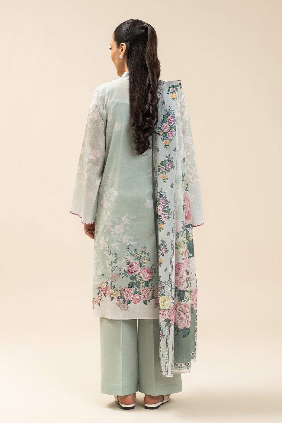 3 PIECE PRINTED LAWN SUIT-PASTEL BLOOM (UNSTITCHED)
