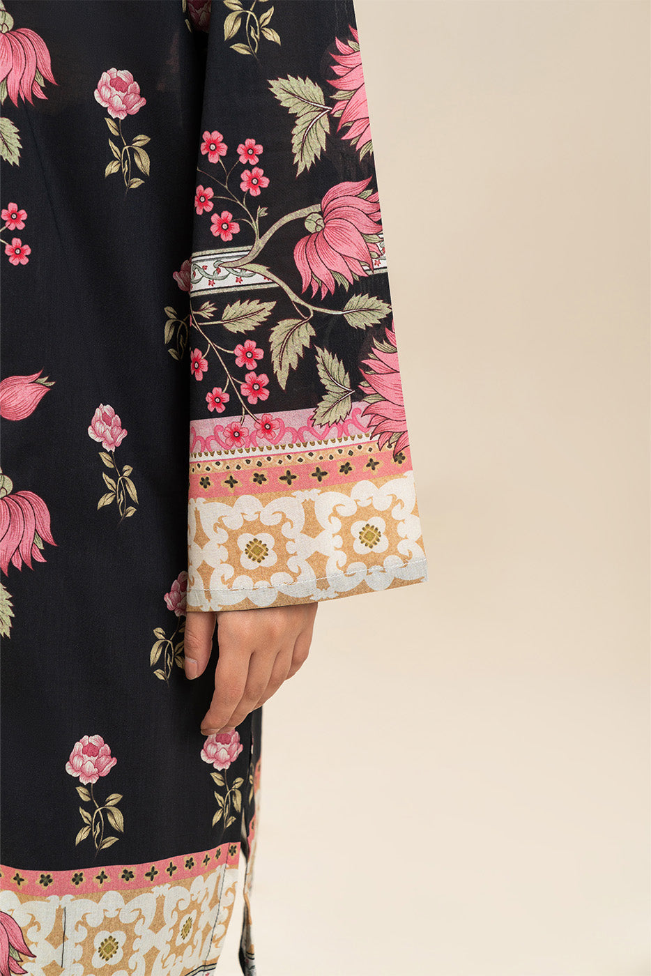 3 PIECE PRINTED LAWN SUIT-EVENING GARDEN (UNSTITCHED)