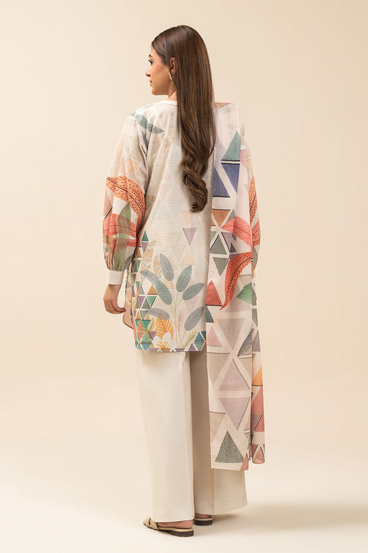 3 PIECE PRINTED LAWN SUIT-MUTED HARMONY (UNSTITCHED)