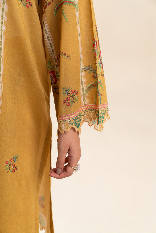 3 PIECE PRINTED LAWN SUIT-MUSTARD MELODY (UNSTITCHED)