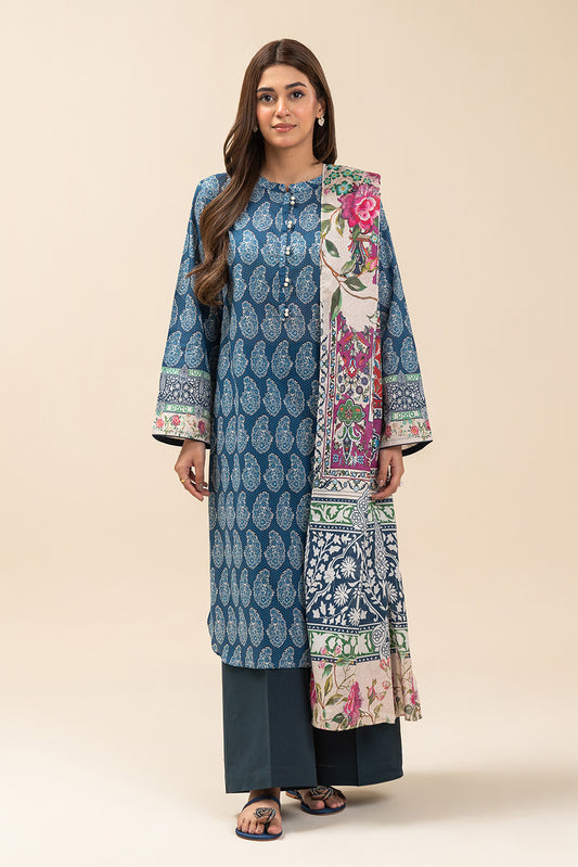 3 PIECE PRINTED LAWN SUIT-HERITAGE HAZE (UNSTITCHED)