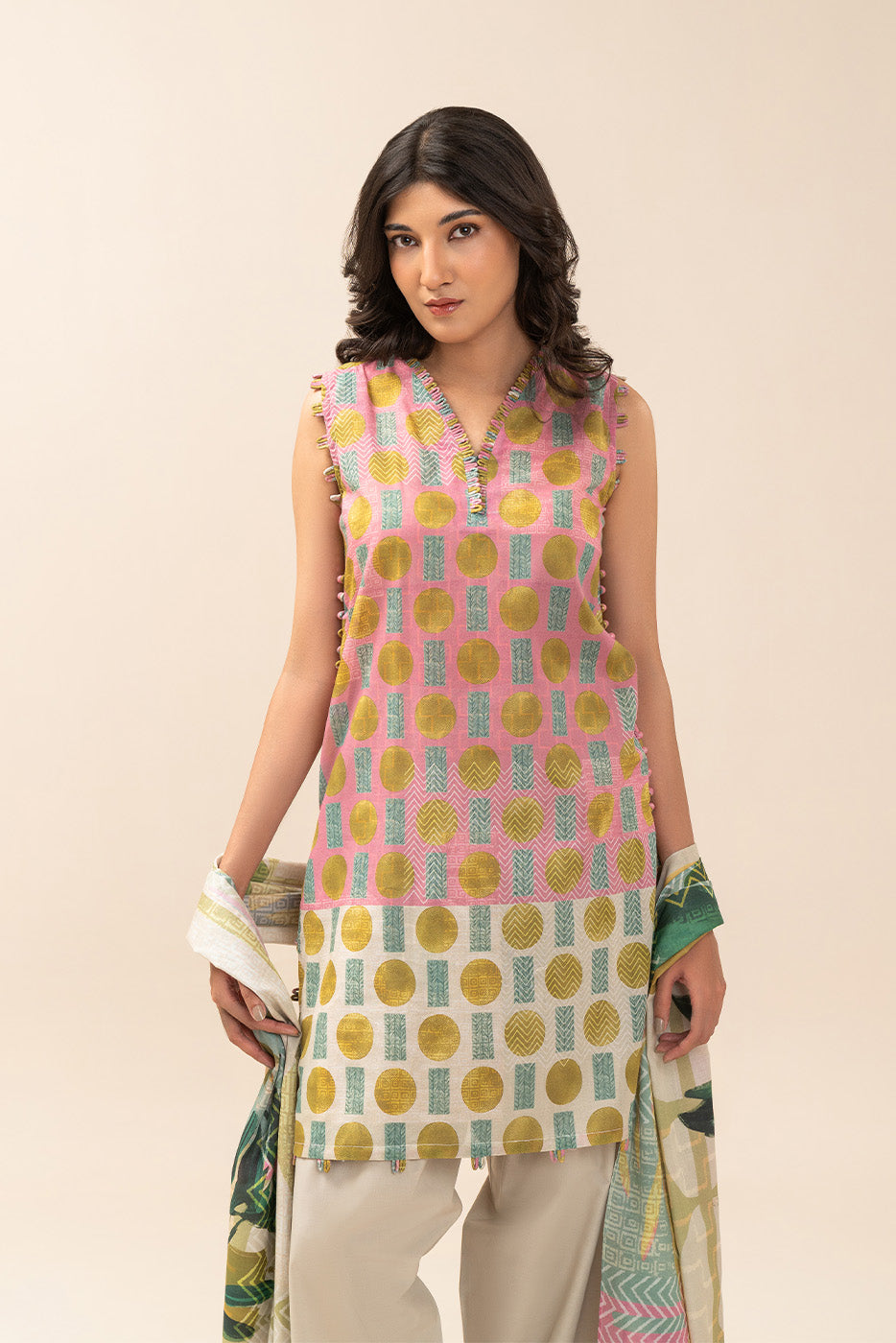 3 PIECE PRINT LAWN SUIT-FLEOR PRISM (UNSTITCHED)