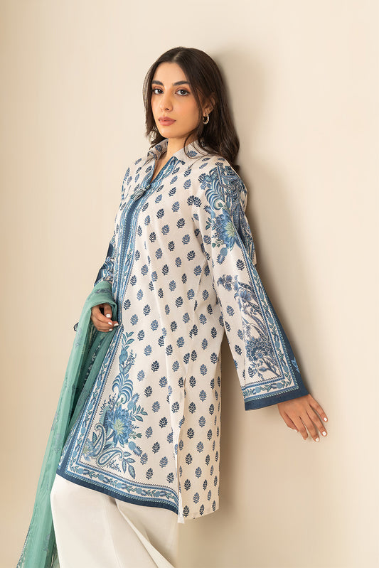 3 PIECE PRINTED LAWN SUIT-ETHEREAL BEAUTY ( UNSTITCHED )