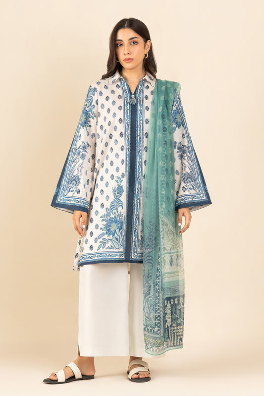 3 PIECE PRINTED LAWN SUIT-ETHEREAL BEAUTY ( UNSTITCHED )