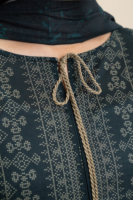 3 PIECE PRINTED LAWN SUIT-ROSETTE ROUGE (UNSTITCHED)