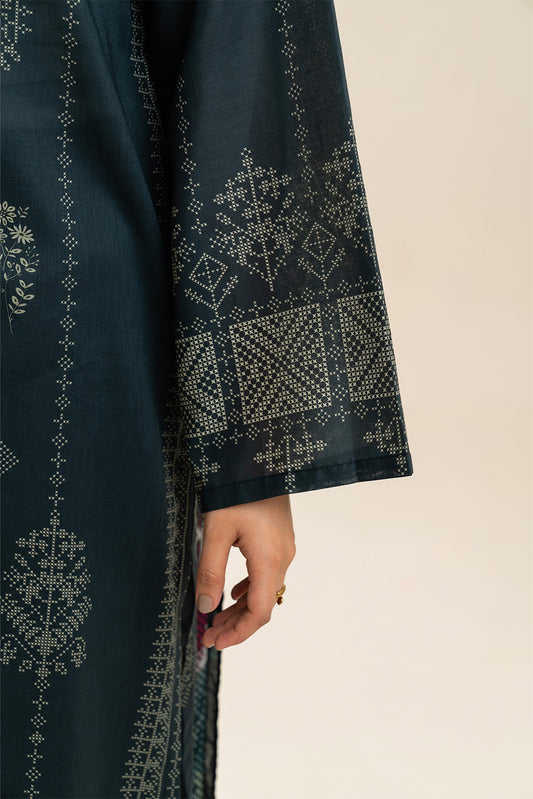 3 PIECE PRINTED LAWN SUIT-ROSETTE ROUGE (UNSTITCHED)