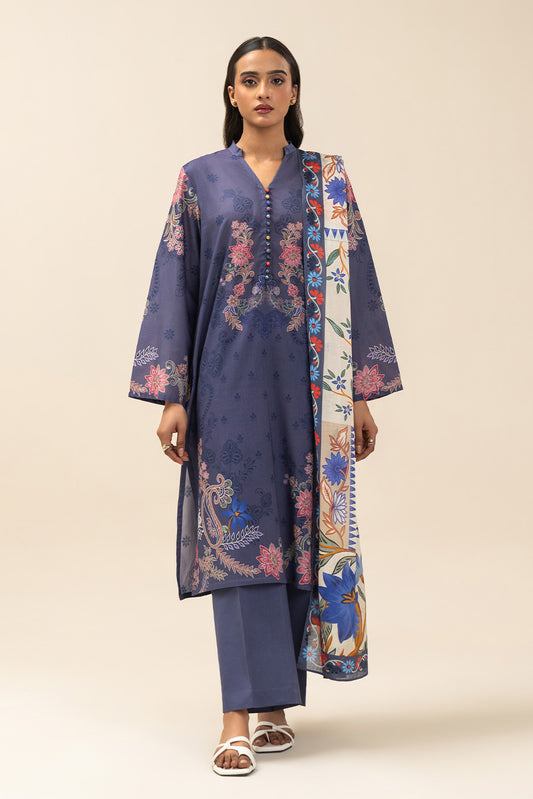 3 PIECE PRINTED LAWN SUIT-BERYL HERB (UNSTITCHED)