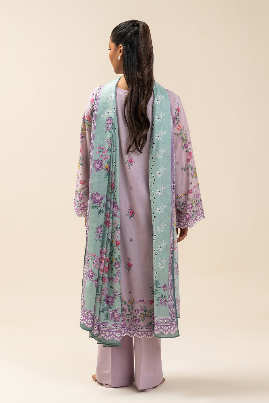 3 PIECE PRINTED LAWN SUIT-SPRING SAGE (UNSTITCHED)