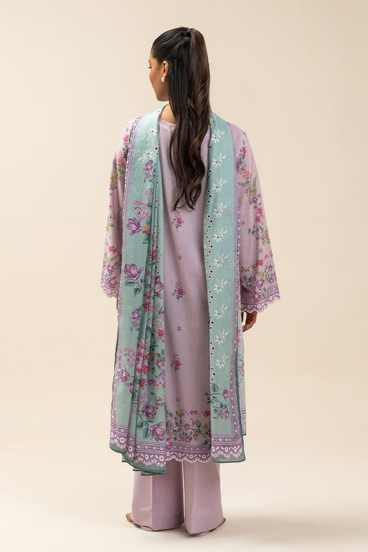 3 PIECE PRINTED LAWN SUIT-SPRING SAGE (UNSTITCHED)