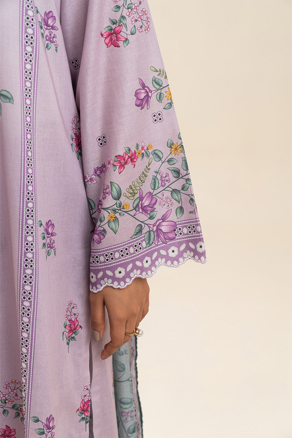 3 PIECE PRINTED LAWN SUIT-SPRING SAGE (UNSTITCHED)