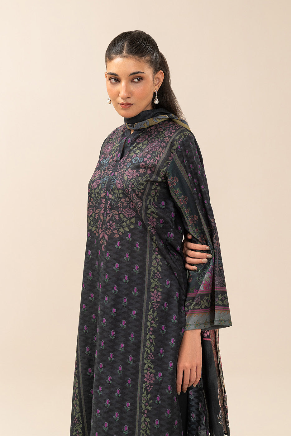 3 PIECE PRINT LAWN SUIT-FIREFLY GLOW (UNSTITCHED)