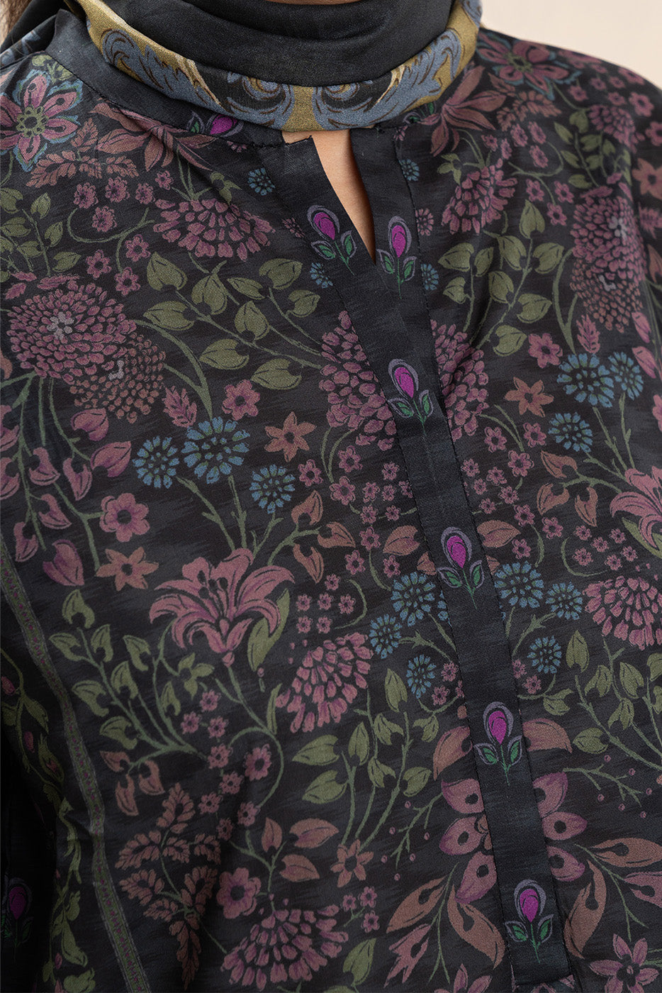 3 PIECE PRINT LAWN SUIT-FIREFLY GLOW (UNSTITCHED)