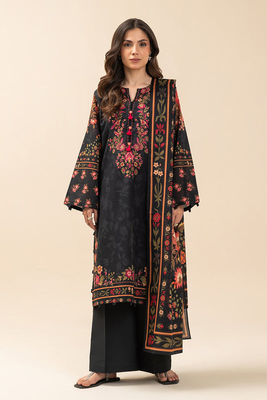 3 PIECE PRINTED LAWN SUIT-TWILIGHT BLOSSOM (UNSTITCHED)