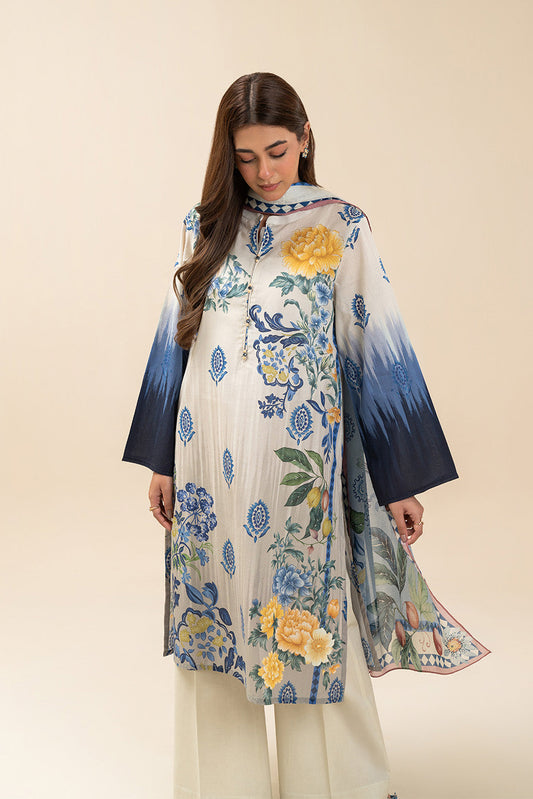 3 PIECE PRINTED LAWN SUIT-DAY MAGIC (UNSTITCHED)